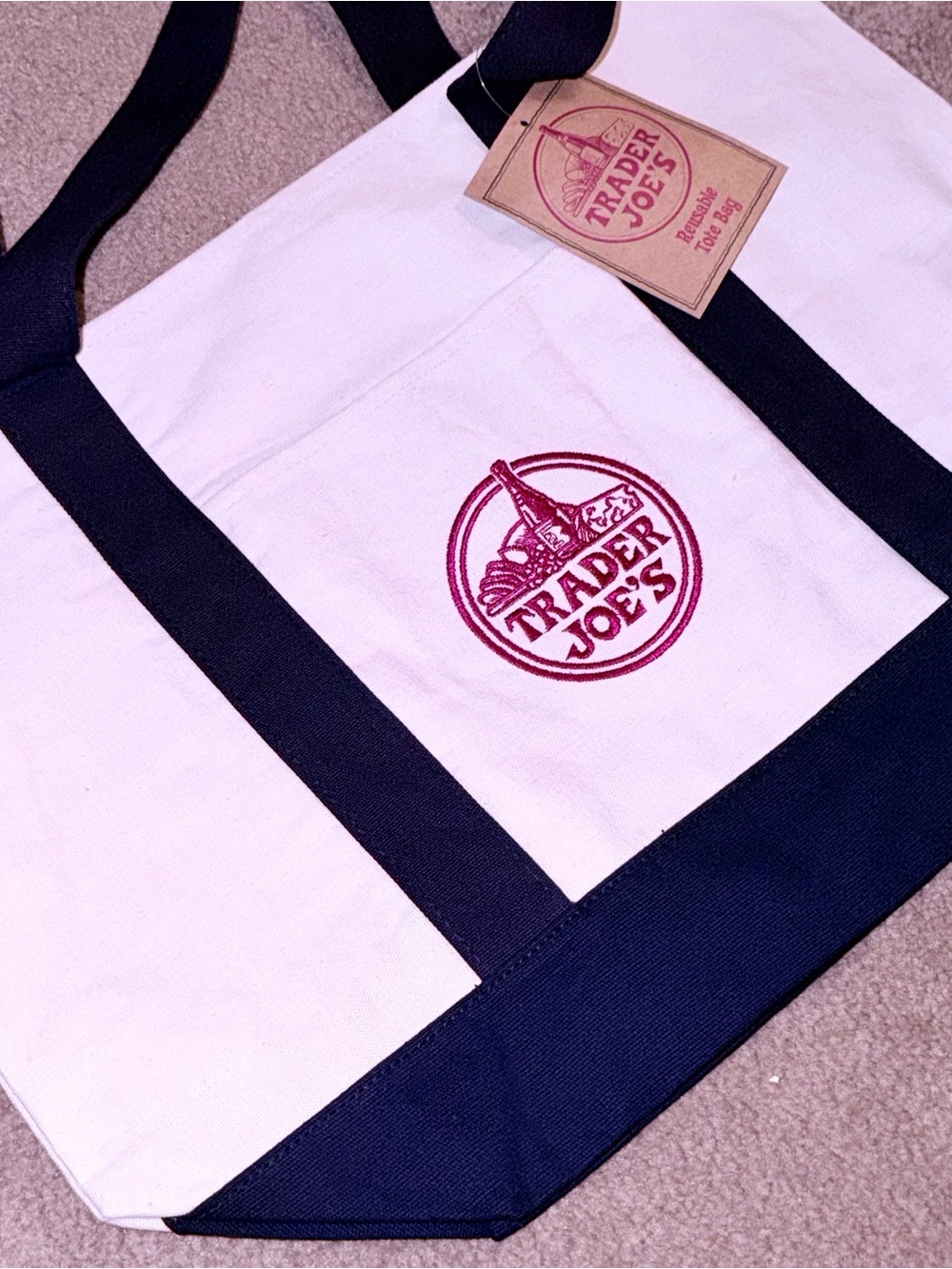 💙NWT* TRADER JOES Navy Blue Tote